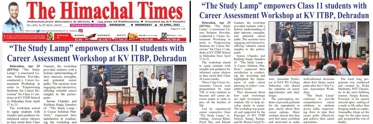 Panchtattva - 5 Days Career Assessment Covered by The Himachal Times